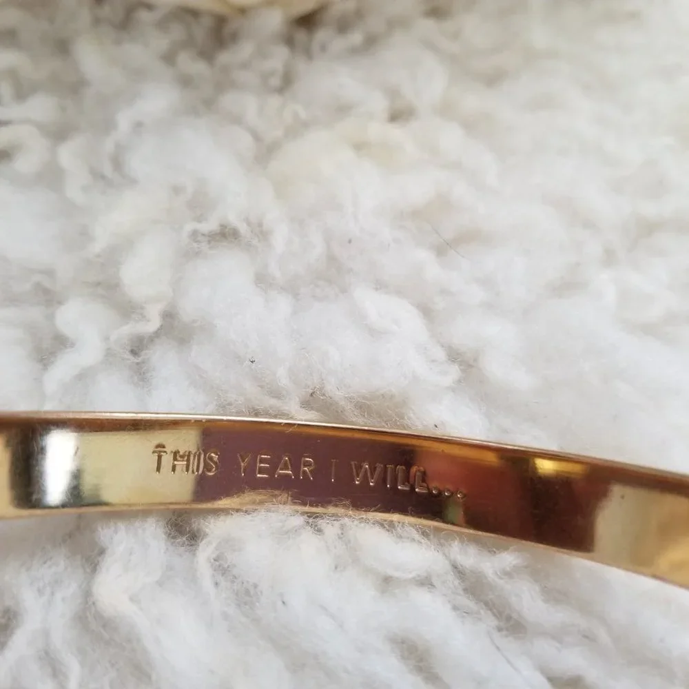 KATE SPADE NEW YORK This Year I Will Idiom Gold Bangle